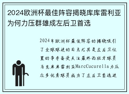 2024欧洲杯最佳阵容揭晓库库雷利亚为何力压群雄成左后卫首选